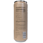 Mocha latte can with nutrition facts label on a white background